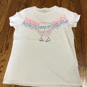 Bird with glasses shirt size L 10/12